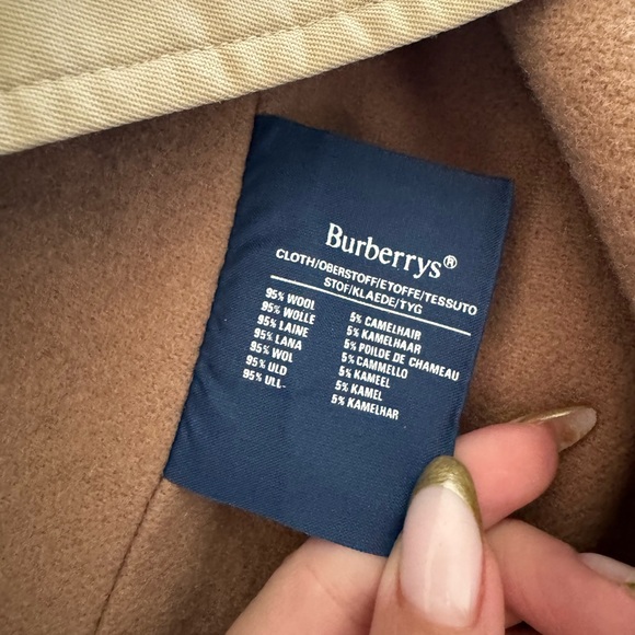 Vintage Burberrys Trench Coat Size L in Tan Lined Wool Tall Length Womens - Picture 4 of 16